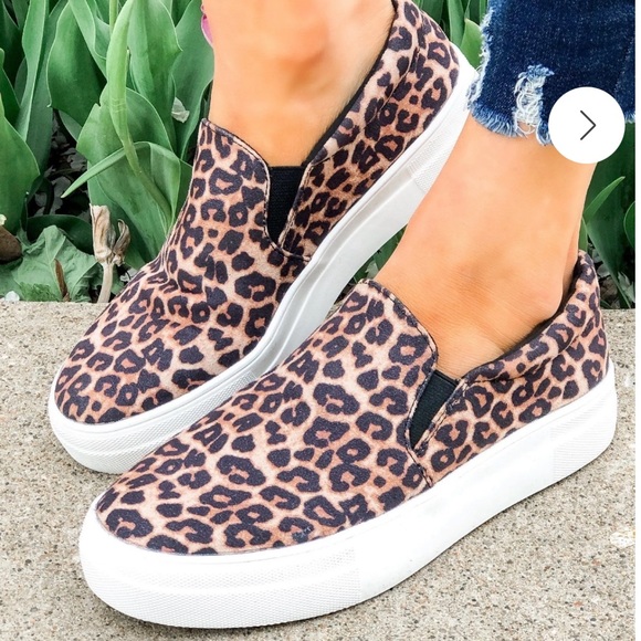 Soda Shoes - Soda Leopard Print Slip On Cushion Tennis Shoe